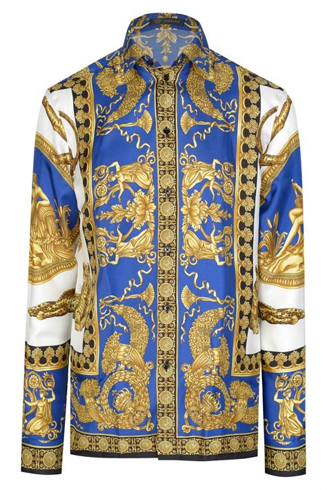 versace print shirt dress|Versace long sleeve t shirts.